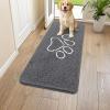 imageSmiry Dog Door Mat for Muddy Paws Absorbent Dirt Trapper Non Slip Quick Dry Washable Chenille Mat for Mud Dogs Entry Rug for Indoor and Outdoor 36x24 Inches Coffee and BlackDark Grey and White