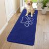 imageSmiry Dog Door Mat for Muddy Paws Absorbent Dirt Trapper Non Slip Quick Dry Washable Chenille Mat for Mud Dogs Entry Rug for Indoor and Outdoor 36x24 Inches Coffee and BlackNavy Blue and White