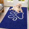 imageSmiry Dog Door Mat for Muddy Paws Absorbent Dirt Trapper Non Slip Quick Dry Washable Chenille Mat for Mud Dogs Entry Rug for Indoor and Outdoor 36x24 Inches Coffee and BlackNavy Blue and White