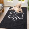imageSmiry Dog Door Mat for Muddy Paws Absorbent Dirt Trapper Non Slip Quick Dry Washable Chenille Mat for Mud Dogs Entry Rug for Indoor and Outdoor 36x24 Inches Coffee and BlackBlack and White