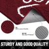 imageSmiry Dog Door Mat for Muddy Paws Absorbent Dirt Trapper Non Slip Quick Dry Washable Chenille Mat for Mud Dogs Entry Rug for Indoor and Outdoor 36x24 Inches Coffee and BlackBurgundy and White