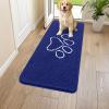 imageSmiry Dog Door Mat for Muddy Paws Absorbent Dirt Trapper Non Slip Quick Dry Washable Chenille Mat for Mud Dogs Entry Rug for Indoor and Outdoor 36x24 Inches Coffee and BlackNavy Blue and White