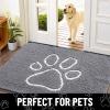 imageSmiry Dog Door Mat for Muddy Paws Absorbent Dirt Trapper Non Slip Quick Dry Washable Chenille Mat for Mud Dogs Entry Rug for Indoor and Outdoor 36x24 Inches Coffee and BlackGrey and White