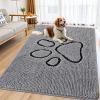 imageSmiry Dog Door Mat for Muddy Paws Absorbent Dirt Trapper Non Slip Quick Dry Washable Chenille Mat for Mud Dogs Entry Rug for Indoor and Outdoor 36x24 Inches Coffee and BlackGrey and Black