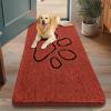 imageSmiry Dog Door Mat for Muddy Paws Absorbent Dirt Trapper Non Slip Quick Dry Washable Chenille Mat for Mud Dogs Entry Rug for Indoor and Outdoor 36x24 Inches Coffee and BlackMaple Red and Black
