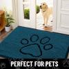 imageSmiry Dog Door Mat for Muddy Paws Absorbent Dirt Trapper Non Slip Quick Dry Washable Chenille Mat for Mud Dogs Entry Rug for Indoor and Outdoor 36x24 Inches Coffee and BlackAtlantic Blue and Black