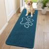 imageSmiry Dog Door Mat for Muddy Paws Absorbent Dirt Trapper Non Slip Quick Dry Washable Chenille Mat for Mud Dogs Entry Rug for Indoor and Outdoor 36x24 Inches Coffee and BlackAtlantic Blue and White