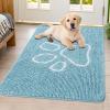imageSmiry Dog Door Mat for Muddy Paws Absorbent Dirt Trapper Non Slip Quick Dry Washable Chenille Mat for Mud Dogs Entry Rug for Indoor and Outdoor 36x24 Inches Coffee and BlackSky Blue and White