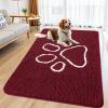 imageSmiry Dog Door Mat for Muddy Paws Absorbent Dirt Trapper Non Slip Quick Dry Washable Chenille Mat for Mud Dogs Entry Rug for Indoor and Outdoor 36x24 Inches Coffee and BlackBurgundy and White
