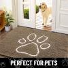 imageSmiry Dog Door Mat for Muddy Paws Absorbent Dirt Trapper Non Slip Quick Dry Washable Chenille Mat for Mud Dogs Entry Rug for Indoor and Outdoor 36x24 Inches Coffee and BlackCamel and Black