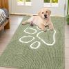 imageSmiry Dog Door Mat for Muddy Paws Absorbent Dirt Trapper Non Slip Quick Dry Washable Chenille Mat for Mud Dogs Entry Rug for Indoor and Outdoor 36x24 Inches Coffee and BlackSage Green and White