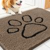 imageSmiry Dog Door Mat for Muddy Paws Absorbent Dirt Trapper Non Slip Quick Dry Washable Chenille Mat for Mud Dogs Entry Rug for Indoor and Outdoor 36x24 Inches Coffee and BlackCamel and Black