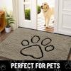 imageSmiry Dog Door Mat for Muddy Paws Absorbent Dirt Trapper Non Slip Quick Dry Washable Chenille Mat for Mud Dogs Entry Rug for Indoor and Outdoor 36x24 Inches Coffee and BlackWarm Taupe and Black