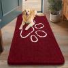 imageSmiry Dog Door Mat for Muddy Paws Absorbent Dirt Trapper Non Slip Quick Dry Washable Chenille Mat for Mud Dogs Entry Rug for Indoor and Outdoor 36x24 Inches Coffee and BlackRed and White