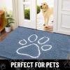 imageSmiry Dog Door Mat for Muddy Paws Absorbent Dirt Trapper Non Slip Quick Dry Washable Chenille Mat for Mud Dogs Entry Rug for Indoor and Outdoor 36x24 Inches Coffee and BlackAiry Blue and White