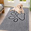 imageSmiry Dog Door Mat for Muddy Paws Absorbent Dirt Trapper Non Slip Quick Dry Washable Chenille Mat for Mud Dogs Entry Rug for Indoor and Outdoor 36x24 Inches Coffee and BlackGrey and Black