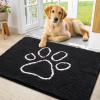 imageSmiry Dog Door Mat for Muddy Paws Absorbent Dirt Trapper Non Slip Quick Dry Washable Chenille Mat for Mud Dogs Entry Rug for Indoor and Outdoor 36x24 Inches Coffee and BlackBlack and White