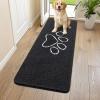 imageSmiry Dog Door Mat for Muddy Paws Absorbent Dirt Trapper Non Slip Quick Dry Washable Chenille Mat for Mud Dogs Entry Rug for Indoor and Outdoor 36x24 Inches Coffee and BlackBlack and White
