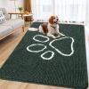imageSmiry Dog Door Mat for Muddy Paws Absorbent Dirt Trapper Non Slip Quick Dry Washable Chenille Mat for Mud Dogs Entry Rug for Indoor and Outdoor 36x24 Inches Coffee and BlackGreen and White