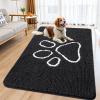 imageSmiry Dog Door Mat for Muddy Paws Absorbent Dirt Trapper Non Slip Quick Dry Washable Chenille Mat for Mud Dogs Entry Rug for Indoor and Outdoor 36x24 Inches Coffee and BlackBlack and White