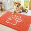 imageSmiry Dog Door Mat for Muddy Paws Absorbent Dirt Trapper Non Slip Quick Dry Washable Chenille Mat for Mud Dogs Entry Rug for Indoor and Outdoor 36x24 Inches Coffee and BlackCoral and White