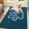 imageSmiry Dog Door Mat for Muddy Paws Absorbent Dirt Trapper Non Slip Quick Dry Washable Chenille Mat for Mud Dogs Entry Rug for Indoor and Outdoor 36x24 Inches Coffee and BlackAtlantic Blue and White