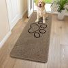 imageSmiry Dog Door Mat for Muddy Paws Absorbent Dirt Trapper Non Slip Quick Dry Washable Chenille Mat for Mud Dogs Entry Rug for Indoor and Outdoor 36x24 Inches Coffee and BlackCamel and Black