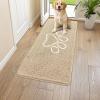 imageSmiry Dog Door Mat for Muddy Paws Absorbent Dirt Trapper Non Slip Quick Dry Washable Chenille Mat for Mud Dogs Entry Rug for Indoor and Outdoor 36x24 Inches Coffee and BlackBeige and White