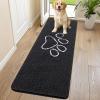imageSmiry Dog Door Mat for Muddy Paws Absorbent Dirt Trapper Non Slip Quick Dry Washable Chenille Mat for Mud Dogs Entry Rug for Indoor and Outdoor 36x24 Inches Coffee and BlackBlack and White