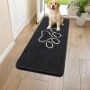 imageSmiry Dog Door Mat for Muddy Paws Absorbent Dirt Trapper Non Slip Quick Dry Washable Chenille Mat for Mud Dogs Entry Rug for Indoor and Outdoor 36x24 Inches Coffee and BlackBlack and White