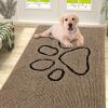 imageSmiry Dog Door Mat for Muddy Paws Absorbent Dirt Trapper Non Slip Quick Dry Washable Chenille Mat for Mud Dogs Entry Rug for Indoor and Outdoor 36x24 Inches Coffee and BlackCamel and Black