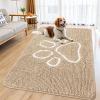 imageSmiry Dog Door Mat for Muddy Paws Absorbent Dirt Trapper Non Slip Quick Dry Washable Chenille Mat for Mud Dogs Entry Rug for Indoor and Outdoor 36x24 Inches Coffee and BlackBeige and White