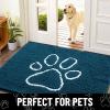 imageSmiry Dog Door Mat for Muddy Paws Absorbent Dirt Trapper Non Slip Quick Dry Washable Chenille Mat for Mud Dogs Entry Rug for Indoor and Outdoor 36x24 Inches Coffee and BlackAtlantic Blue and White