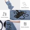 imageSmiry Dog Door Mat for Muddy Paws Absorbent Dirt Trapper Non Slip Quick Dry Washable Chenille Mat for Mud Dogs Entry Rug for Indoor and Outdoor 36x24 Inches Coffee and BlackAiry Blue and Black