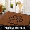 imageSmiry Dog Door Mat for Muddy Paws Absorbent Dirt Trapper Non Slip Quick Dry Washable Chenille Mat for Mud Dogs Entry Rug for Indoor and Outdoor 36x24 Inches Coffee and BlackOchre and Black