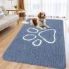imageSmiry Dog Door Mat for Muddy Paws Absorbent Dirt Trapper Non Slip Quick Dry Washable Chenille Mat for Mud Dogs Entry Rug for Indoor and Outdoor 36x24 Inches Coffee and BlackAiry Blue and White