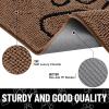 imageSmiry Dog Door Mat for Muddy Paws Absorbent Dirt Trapper Non Slip Quick Dry Washable Chenille Mat for Mud Dogs Entry Rug for Indoor and Outdoor 36x24 Inches Coffee and BlackCoffee and Black