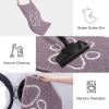 imageSmiry Dog Door Mat for Muddy Paws Absorbent Dirt Trapper Non Slip Quick Dry Washable Chenille Mat for Mud Dogs Entry Rug for Indoor and Outdoor 36x24 Inches Coffee and BlackDeep Plum and White