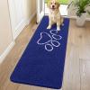 imageSmiry Dog Door Mat for Muddy Paws Absorbent Dirt Trapper Non Slip Quick Dry Washable Chenille Mat for Mud Dogs Entry Rug for Indoor and Outdoor 36x24 Inches Coffee and BlackNavy Blue and White