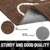 imageSmiry Dog Door Mat for Muddy Paws Absorbent Dirt Trapper Non Slip Quick Dry Washable Chenille Mat for Mud Dogs Entry Rug for Indoor and Outdoor 36x24 Inches Coffee and BlackCoffee and White