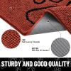 imageSmiry Dog Door Mat for Muddy Paws Absorbent Dirt Trapper Non Slip Quick Dry Washable Chenille Mat for Mud Dogs Entry Rug for Indoor and Outdoor 36x24 Inches Coffee and BlackMaple Red and Black