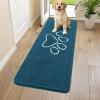 imageSmiry Dog Door Mat for Muddy Paws Absorbent Dirt Trapper Non Slip Quick Dry Washable Chenille Mat for Mud Dogs Entry Rug for Indoor and Outdoor 36x24 Inches Coffee and BlackAtlantic Blue and White