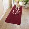 imageSmiry Dog Door Mat for Muddy Paws Absorbent Dirt Trapper Non Slip Quick Dry Washable Chenille Mat for Mud Dogs Entry Rug for Indoor and Outdoor 36x24 Inches Coffee and BlackBurgundy and White