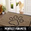 imageSmiry Dog Door Mat for Muddy Paws Absorbent Dirt Trapper Non Slip Quick Dry Washable Chenille Mat for Mud Dogs Entry Rug for Indoor and Outdoor 36x24 Inches Coffee and BlackCamel and Black