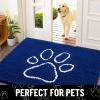 imageSmiry Dog Door Mat for Muddy Paws Absorbent Dirt Trapper Non Slip Quick Dry Washable Chenille Mat for Mud Dogs Entry Rug for Indoor and Outdoor 36x24 Inches Coffee and BlackRoyal Blue and White