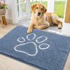 imageSmiry Dog Door Mat for Muddy Paws Absorbent Dirt Trapper Non Slip Quick Dry Washable Chenille Mat for Mud Dogs Entry Rug for Indoor and Outdoor 36x24 Inches Coffee and BlackAiry Blue and White