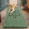 imageSmiry Dog Door Mat for Muddy Paws Absorbent Dirt Trapper Non Slip Quick Dry Washable Chenille Mat for Mud Dogs Entry Rug for Indoor and Outdoor 36x24 Inches Coffee and BlackOlive Green and Black