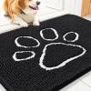 imageSmiry Dog Door Mat for Muddy Paws Absorbent Dirt Trapper Non Slip Quick Dry Washable Chenille Mat for Mud Dogs Entry Rug for Indoor and Outdoor 36x24 Inches Coffee and BlackBlack and White