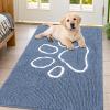 imageSmiry Dog Door Mat for Muddy Paws Absorbent Dirt Trapper Non Slip Quick Dry Washable Chenille Mat for Mud Dogs Entry Rug for Indoor and Outdoor 36x24 Inches Coffee and BlackAiry Blue and White