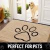 imageSmiry Dog Door Mat for Muddy Paws Absorbent Dirt Trapper Non Slip Quick Dry Washable Chenille Mat for Mud Dogs Entry Rug for Indoor and Outdoor 36x24 Inches Coffee and BlackBeige and Black